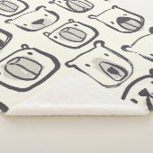 ラブリーベア顔ハンドドロードドゥードルズイラストレーションp シェルパブランケット (3/4)