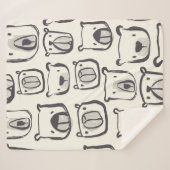 ラブリーベア顔ハンドドロードドゥードルズイラストレーションp シェルパブランケット (正面(横))