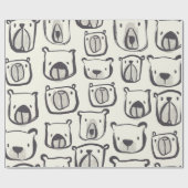 ラブリーベア顔ハンドドロードドゥードルズイラストレーションp ラッピングペーパー (フラット)