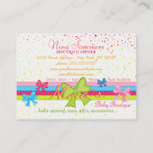 ラブリーベビーブティックビジネスカード 名刺 (裏面)