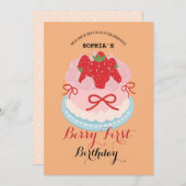 ラブリーベリーバースデーパーティー 招待状 (正面/裏面)