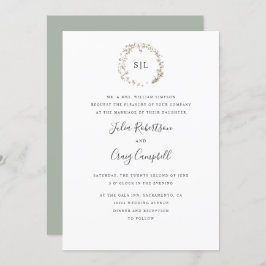 ラブリーベルフォーマルフラワーモノグラ結婚ム 招待状