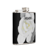 ラブリーホワイトガーデニアフラワーオンブラック フラスク (右)