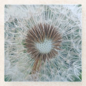 ラブリーホワイトダンデロン ガラスコースター (正面)