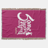 ラブリーホワイトマゼンタバニーパンタイポグラフィ スローブランケット (正面)