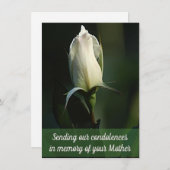 ラブリーホワイトローズブドグリーティングカード ノートカード (正面/裏面)