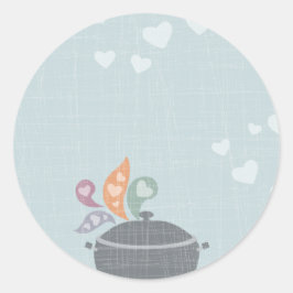 ラブリーホワイト料理ポットラブギフトラベルシール ラウンドシール