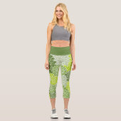 ラブリーボタニカルグリーンダリアフローラ カプリレギンス (正面)