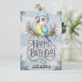 ラブリーボホパロットデジタル誕生日 カード (スタンド正面)