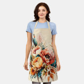 ラブリーボホ秋ブーケ エプロン (着用した状態)