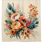 ラブリーボホ秋ブーケ シャワーカーテン (正面)