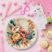 ラブリーボホ秋ブーケ ペーパープレート (パーティー)