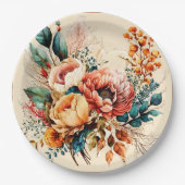 ラブリーボホ秋ブーケ ペーパープレート (正面)