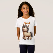 ラブリーポニー – カスタマイズ可能な子供のTシャツ Tシャツ (正面フル)