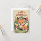 ラブリーマジカルキツネ誕生日 カード (正面/裏面インサイチュ)