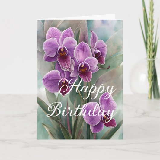 ラブリーマゼンタピンクウィンターオーキズ誕生日カード カード (正面)