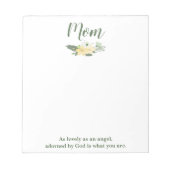 ラブリーママフローラグリーンとベージュ ノートパッド (正面)