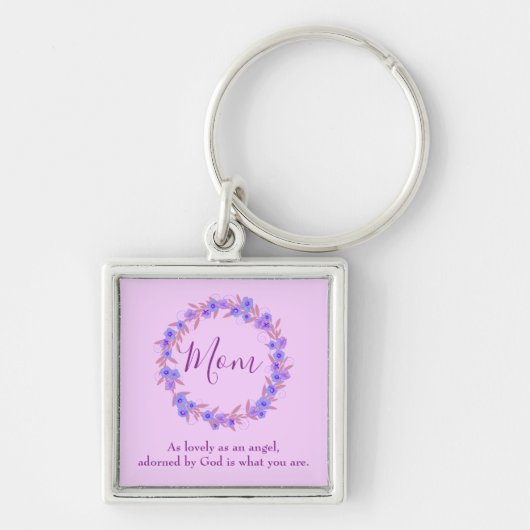 ラブリーマムパープルフローラリース キーホルダー (正面)