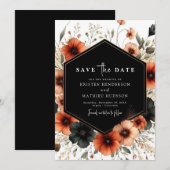 ラブリーミニマリストテラコッタ結婚ズ セーブザデート (正面/裏面)