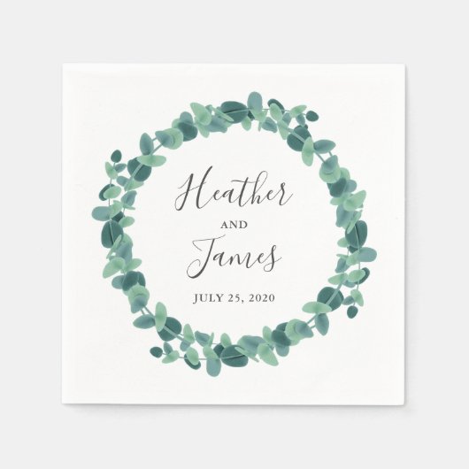 ラブリーユーカリ結婚プス スタンダードカクテルナプキン (正面)