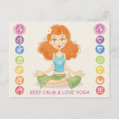ラブリーヨガガールイラストレーションはがき ポストカード (正面)