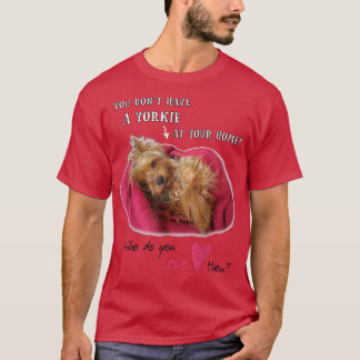 ラブリーヨークシャーテリアヨークシャー可愛いテリア Tシャツ