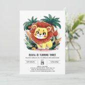 ラブリーライオお洒落ンデジタル誕生日 招待状 (スタンド正面)