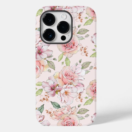 ラブリーライトピンクのバラパターンCase-Mate iPhone c Case-Mate iPhoneケース (裏面)
