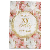 ラブリーライトピンクウォーターカラー90誕生日抱き枕 ミディアムペーパーバッグ (裏面)