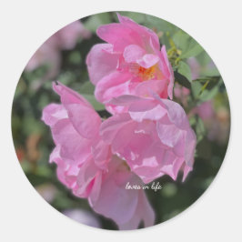 ラブリーライトピンクバラ ラウンドシール
