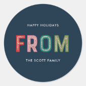 ラブリーラインズホリデークリスマスステッカー ラウンドシール (正面)