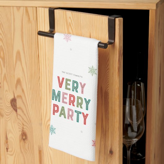 ラブリーラインメリーと明るいホリデーパーティータオル キッチンタオル (三つ折り)