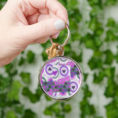 ラブリーラブハートモチーフアートプリント キーホルダー (手)