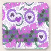 ラブリーラブハートモチーフアートプリント コースター (正面)