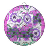 ラブリーラブハートモチーフアートプリント ダーツボード (正面)