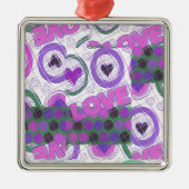 ラブリーラブハートモチーフアートプリント メタルオーナメント (正面)