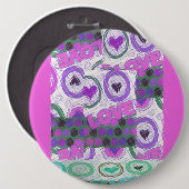 ラブリーラブハートモチーフアートプリント 缶バッジ (正面&裏面)