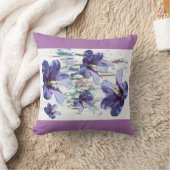 ラブリーラベンダーハイビスカスフラワー装飾用クッション クッション (ブランケット)