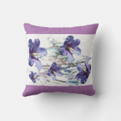 ラブリーラベンダーハイビスカスフラワー装飾用クッション クッション (裏面)