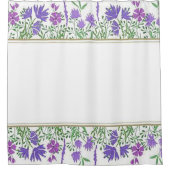 ラブリーラベンダーパターン（の模様が）あるデザイン シャワーカーテン (正面)