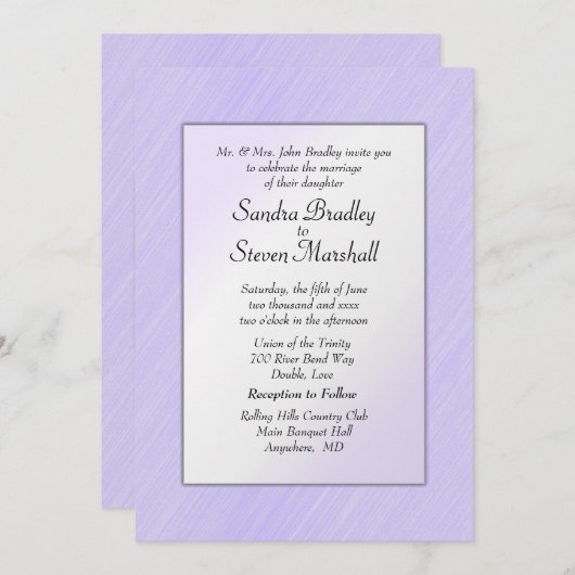 ラブリーラベンダー結婚式招待状 招待状 (正面/裏面)