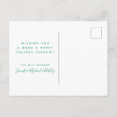 ラブリーラマスクリスマスライトティール（緑がかった色）パターン ポストカード (裏面)