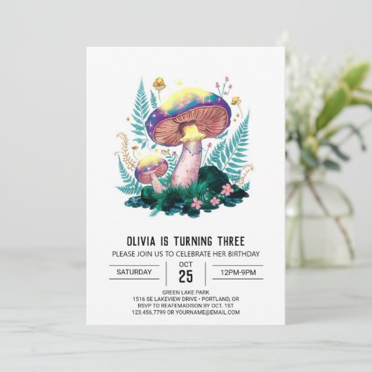 ラブリーリトルデジタルキノコ誕生日 招待状 (スタンド正面)