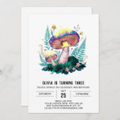 ラブリーリトルデジタルキノコ誕生日 招待状 (正面/裏面)