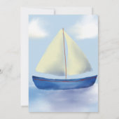 ラブリーリトルブルーセイボートボーイズベビーシャワー 招待状 (裏面)