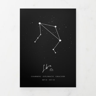 ラブリーリブラ〔占星術の〕十二宮図おもしろい – リブラ〔占星術の〕十二宮図恋人ギフト 三つ折り案内状