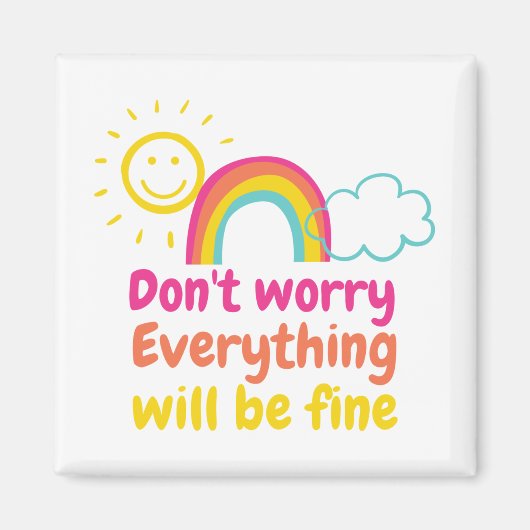 ラブリーレインボー、太陽と雲  マグネット (正面)