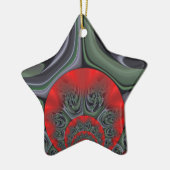 ラブリーレッドオーロラアートプリント セラミックオーナメント (左)