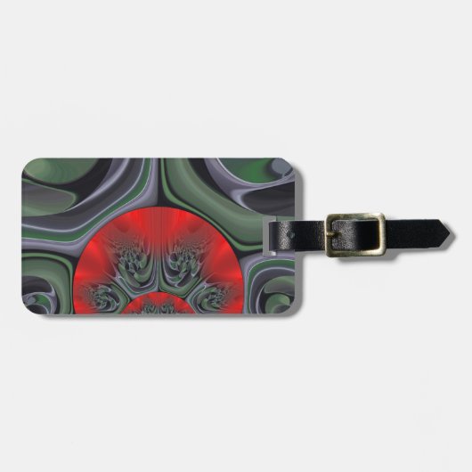 ラブリーレッドオーロラアートプリント ラゲッジタグ (正面横)