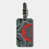 ラブリーレッドオーロラアートプリント ラゲッジタグ (正面縦)